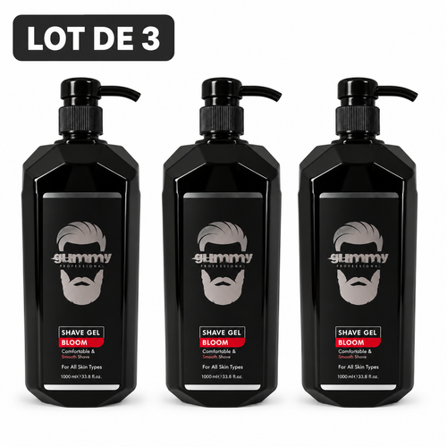 Gummy Professional Bloom – Gel de rasage · 1 000 ml – Lot de 3 unités