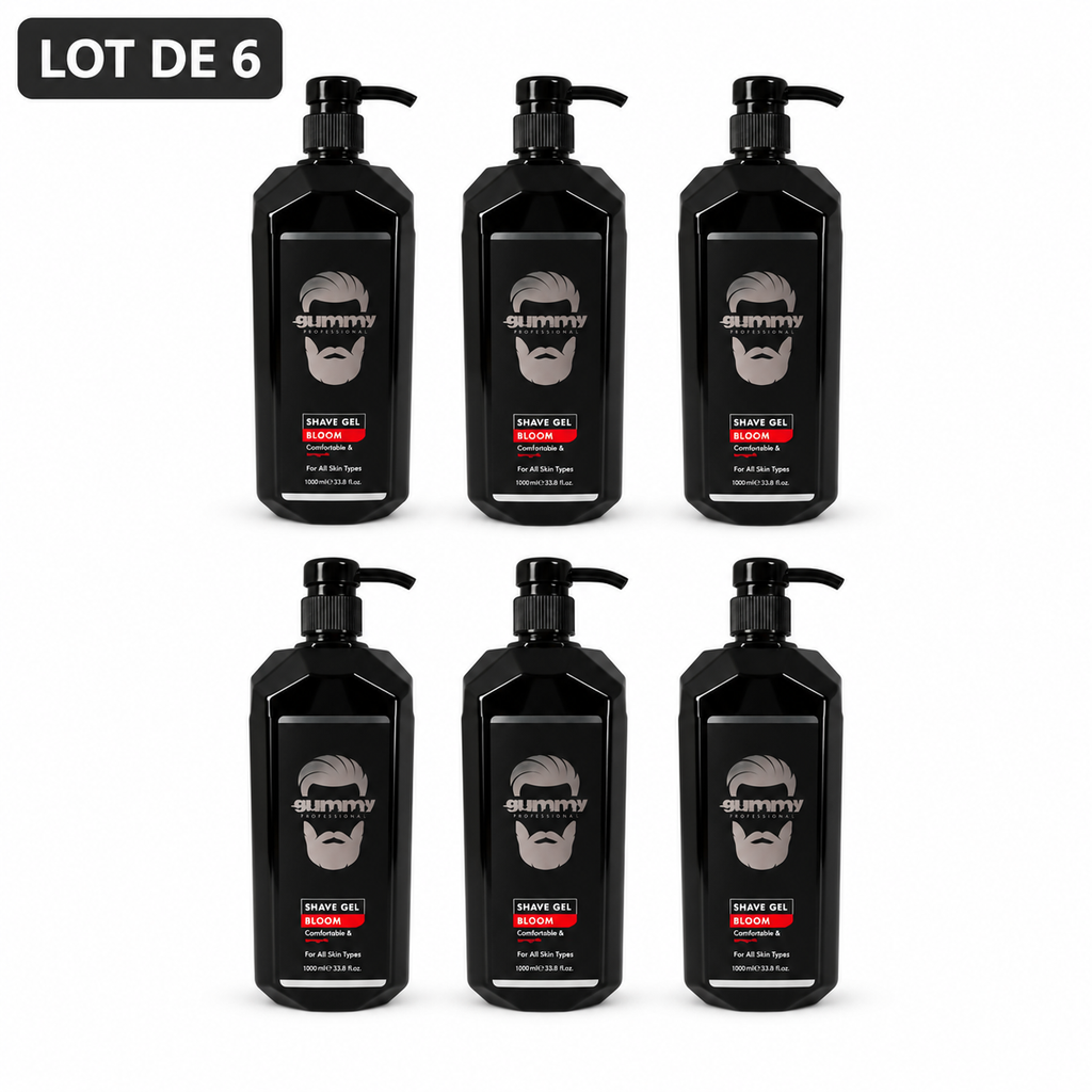 Gummy Professional Bloom – Gel de rasage · 1 000 ml – Lot de 6 unités