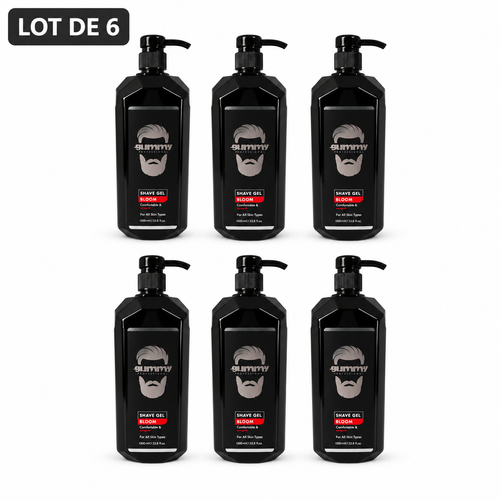 Gummy Professional Bloom – Gel de rasage · 1 000 ml – Lot de 6 unités