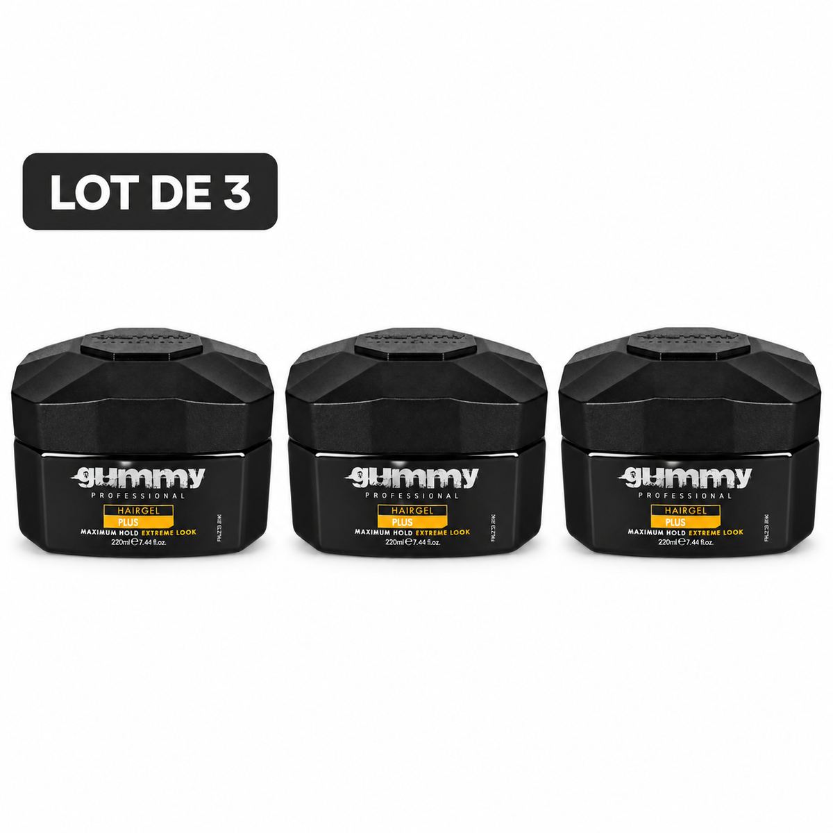 Gummy Professional Plus – Gel coiffant – Lot de 3 unités