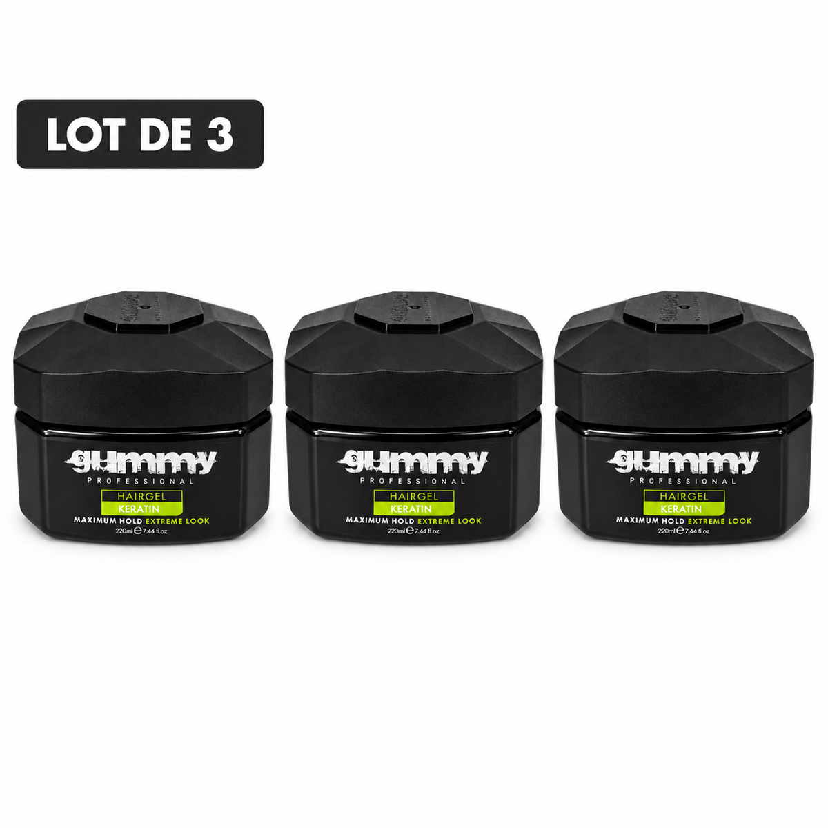 Gummy Professional Keratin – Gel coiffant – Lot de 3 unités