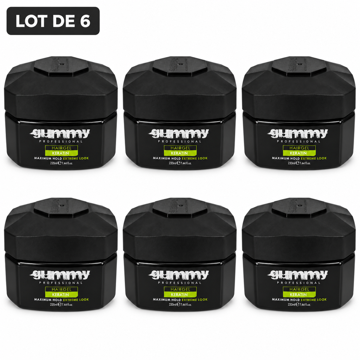 Gummy Professional Keratin – Gel coiffant – Lot de 6 unités