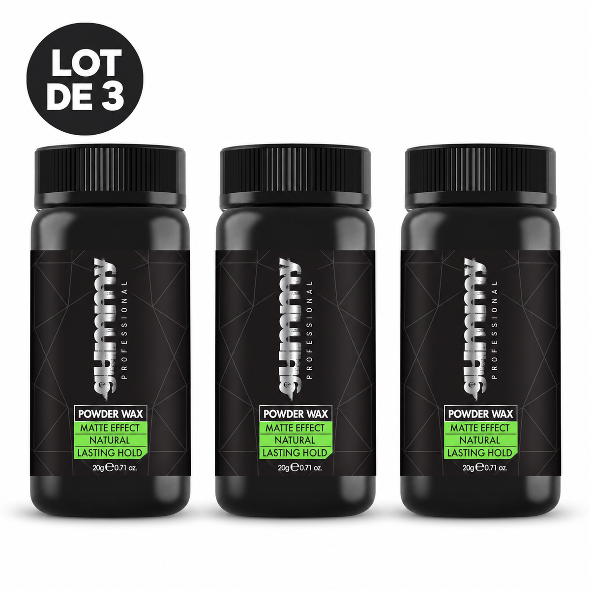 Gummy – Poudre coiffante effet mat · 20 g – Lot de 3 unités