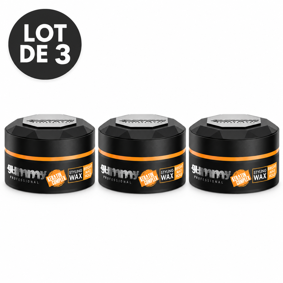 Gummy – Cire coiffante brillance et fixation maximale · 150 ml – Lot de 3 unités