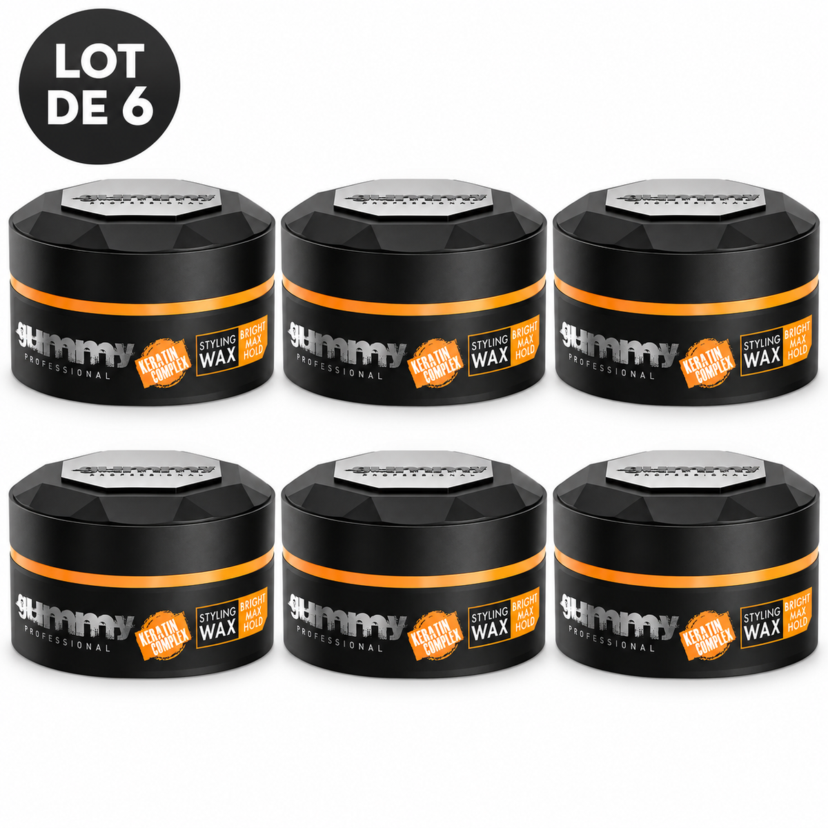 Gummy – Cire coiffante brillance et fixation maximale · 150 ml – Lot de 6 unités